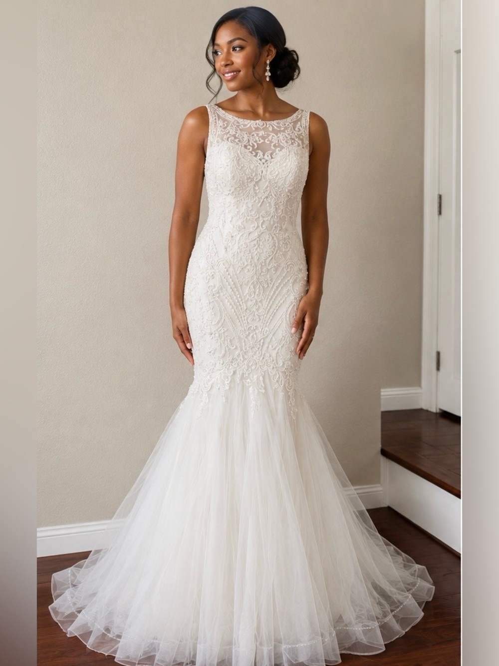 Maggie Sottero Ivory Lace Fit-and-Flare Wedding Gown
